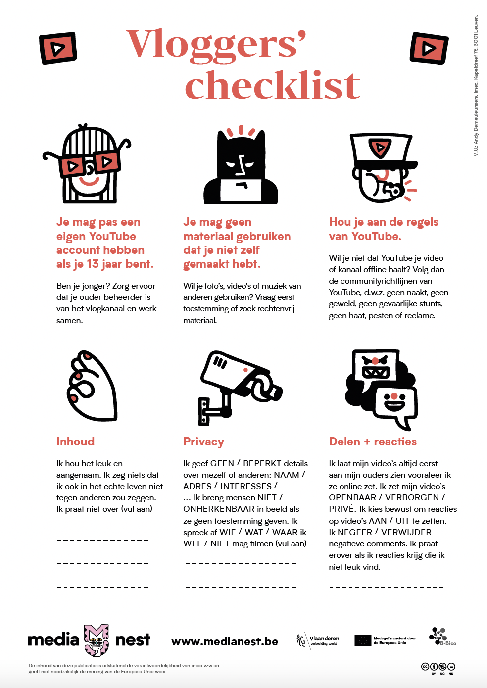Vloggers' checklist
